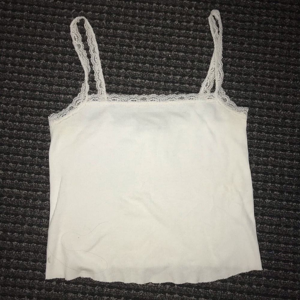 brandy melville white lace tank top